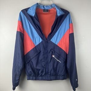 Champion Colorblock Zip Front Track Jacket Size Small